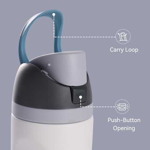 Ruzkq Replacement Lid for Owala Freesip, Compatible with Owala Cup 16oz 24oz 32oz 40oz, One Button Water Bottle Top Lid Replacement Accessory, Leakproof, BPA-Free (Grayish Blue)