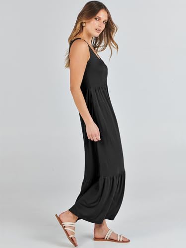 ANRABESS Women's Summer Sleeveless Maxi Sundress Swing Casual Flowy Tiered Shirts Dress Beach Travel Vacation Outfits3