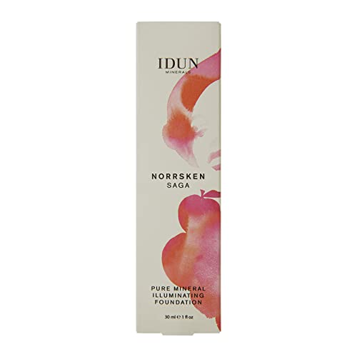Idun Minerals Norrsken Foundation - Longwear Liquid Foundation With Poreless, Luminous Coverage - Dewey, Glowing Finish - Vegan, Cruelty Free, And Silicone Free Makeup - 203 Saga - 1 Oz #TOP4