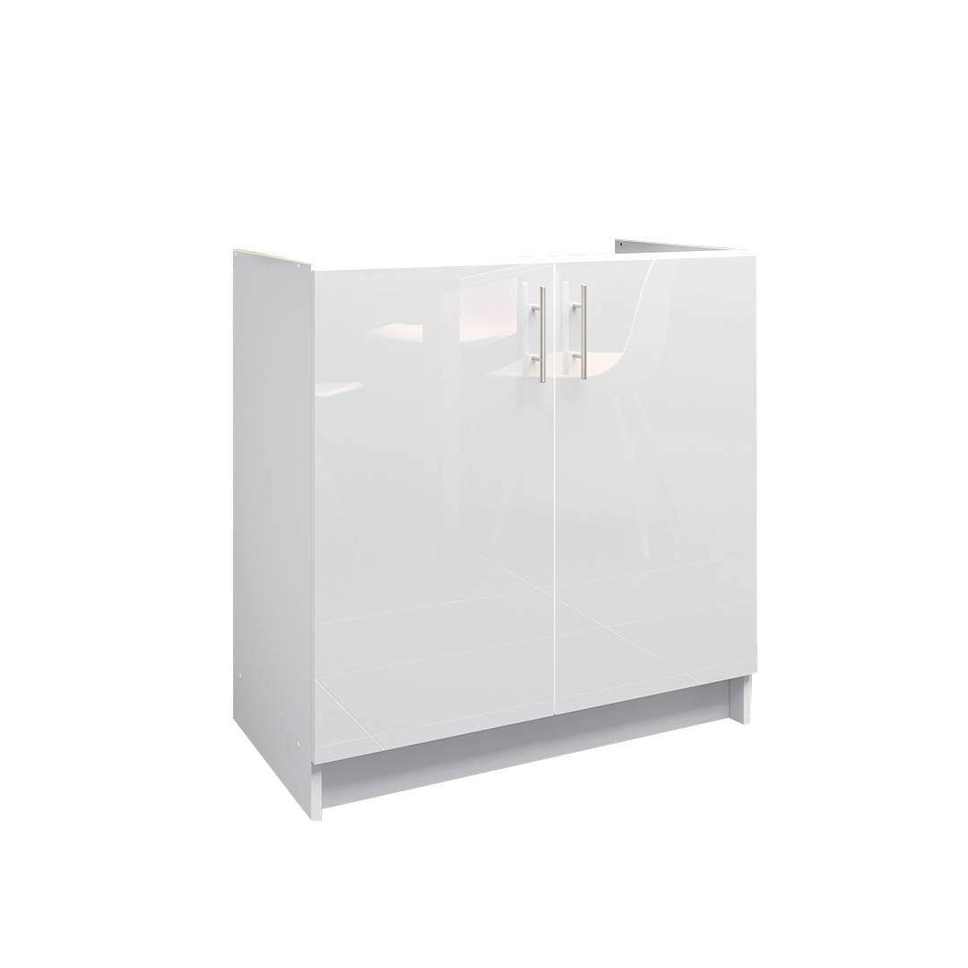 JD Greta Fixed Height 800mm Kitchen Sink Base Cabinet Floor Unit (Without Worktop) – White Gloss — image 1