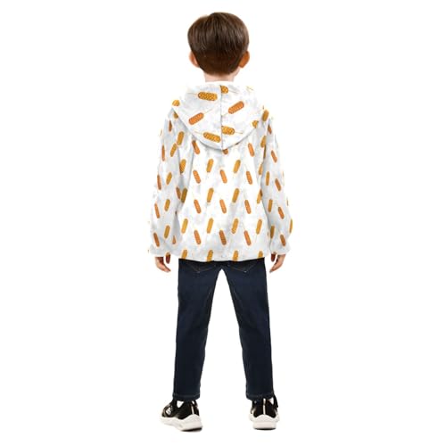 Korean Corn Dog Girls Fleece Jacket Girls Fall Jacket Girls Zip Up Hoodie Girls Sherpa Jacket 2-10T4