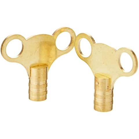Merriway BH02832 (2 Pcs) Easigrip Clock Type Radiator Key Solid Brass - Pack of 2 Pieces Cover
