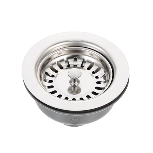 SOESFOUFU Colador de Fregadero de Acero Inoxidable, Tapón de Desagüe Filtro Doble Capa, Accesorio para Cocina Antiobstrucción, Compatible Desagües Estándar, Fácil Limpieza y Duradero