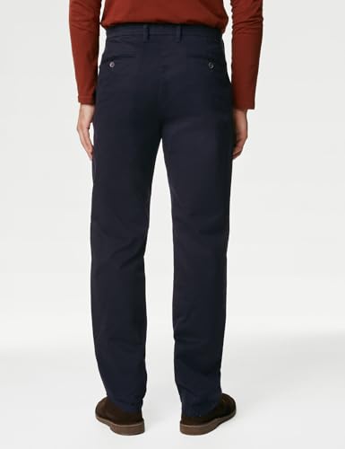 Image of Marks & Spencer Mens Solid Mid Rise Regular Fit Chinos