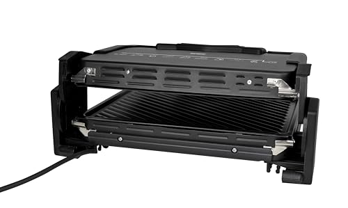 Silva Homeline KG 2410 Kontaktgriller – 1700W, Antihaftbeschichtete Grillplatten, Grillfläche 20,3 x 30,3 cm, 2 Thermostatregler, Schwarz