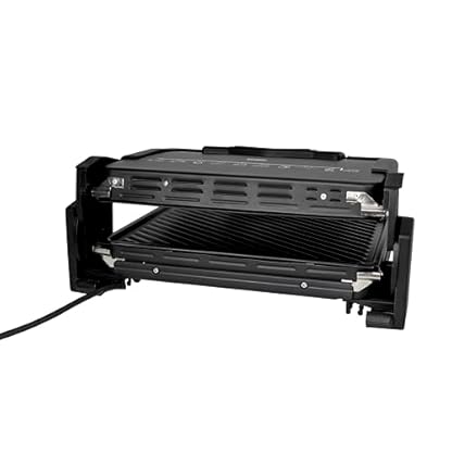 Silva Homeline KG 2410 Kontaktgriller – 1700W, Antihaftbeschichtete Grillplatten, Grillfläche 20,3 x 30,3 cm, 2 Thermostatregler, Schwarz – Bild 4