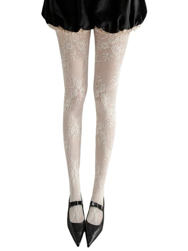 Image of SHENHE Women's Patterned Fishnet Tights High Waist Pantyhose Floral Stockings