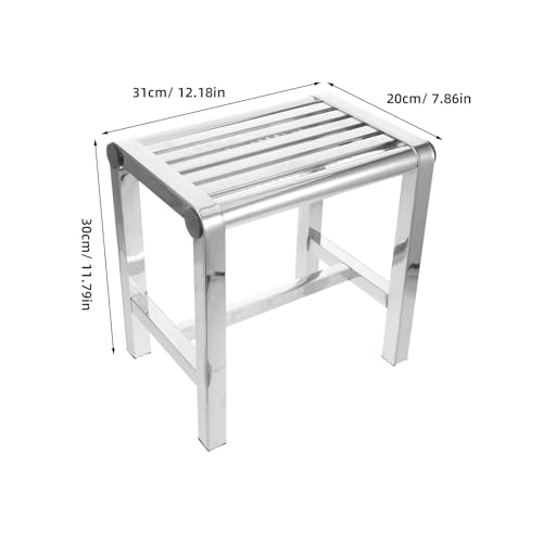 Tabouret en acier inoxydable stable pour douche senior sécurisée - 3