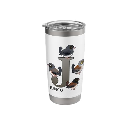Cute Cartoon Juncos J is for Junco Birdorable Alphabet Birds Stainless Steel Insulated Tumbler