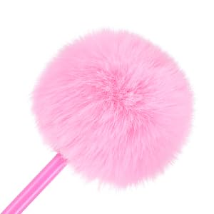 Sibba Pom Pom Pens 5 Pcs Needle Gel Ink Pens Pink Fuzzy Pens Fluffy Ballpoint Pen Cute Writing — view 8