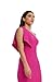 Dress the Population Women's Tiffany Asymmetrical Bow Neckline Bodycon MIDI Dress, Bright Fuchsia, Large