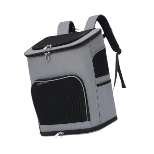 Fonowx 猫用バックパックキャリア通気性オックスフォードペット用ハイキング旅行釣りキャンプ, グレー