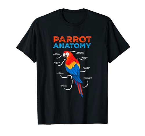 Parrots Anatomy I Bird Pet Animal Motif Birds T-Shirt, Black