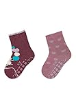 Sterntaler Baby Mädchen Fliesen Socken Baby ABS-Söckchen Doppelpack Maus & Herzen Strümpfe - Fliesen Rutsch Socken Baby - mit Tier-Motiv - pink, 26