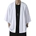 Japanischer Kimono-Cardigan für Herren, Eisseide, offene Vorderseite, lockere Passform, Yukata, Bademantel, Top, Sommer, Strand, Vertuschung, Hemd, lässig, 3-Viertelärmel, Mantel, leichte