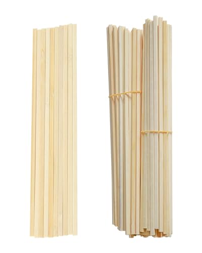 100 Pièces Bâtons Barbe à Papa Carrés en Bambou Naturel 40cm x 4mm, Bâtonnets Carrés pour Barbes à Papa, Bricolage & Travaux Manuels, Contact Alimentaire