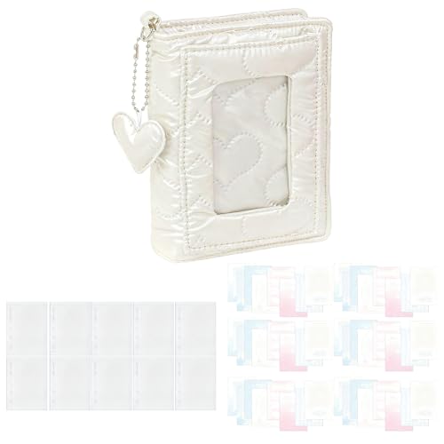 Carpeta de pegatinas para diario M5 con cubierta con dije de corazón de 5 anillos | Carpeta de collage para niñas, adolescentes, mujeres, estudiantes, oficina, escuela, dormitorio, sala de estudio, pa