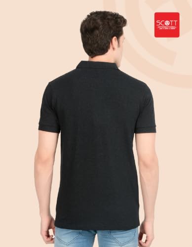 Image of Scott International Men's Cotton Polo T-Shirt | Six Degrees Soft & Breathable Collared T-Shirt | Half Sleeve Regular Fit Casual Wear | Comfortable Everyday Polo T-Shirt for Men