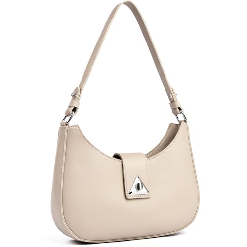 Travistar Handtasche Damen Klein Elegant Schultertasche Damen Kleine Tasche Y2k Bag Aesthetic Abendtasche Clutch mit Reißverschluss, Aprikose Umhängetasche für Teenager Mädchen