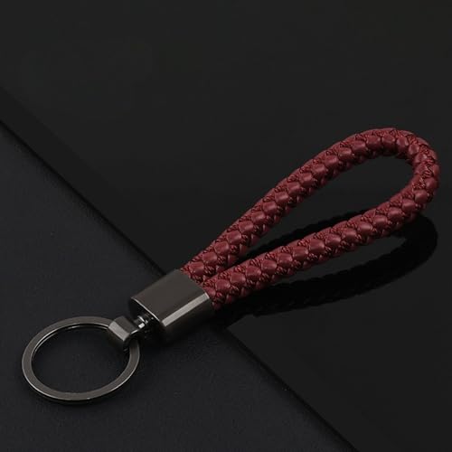 Image of THE MEN THING - Premium Stainless Steel Keychain for Men & Boys (CRIMSON LOOP BRAIDED - RED)
