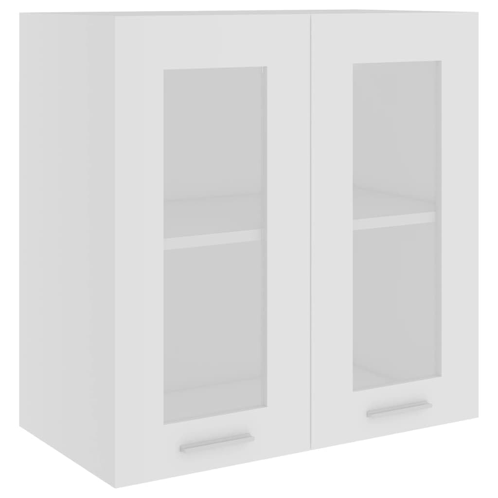 vidaXL Hängeschrank Lyon, 60x31x60 cm, Weiß, Holzwerkstoff & Glas, Wandregal, Bad- & Küchenaufbewahrung, Home Organizer