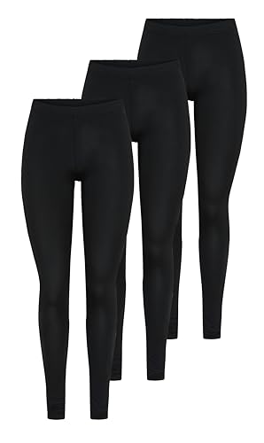 Leggings para mujer Pieces mallas negras basicas de algodon con cintura elastica suave