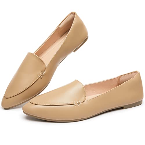 FINIWOR Loafers for Women Flats Shoes Women Pointed Toe Dress Shoes Comfortable Memory Foam Penny...