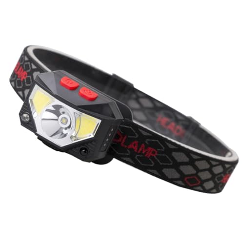 TOBBOMEY Linterna Frontal LED Recargable, Luz white y Roja Xpg Cob, y Ajustable para Correr, Camping y Actividades al Aire Libre