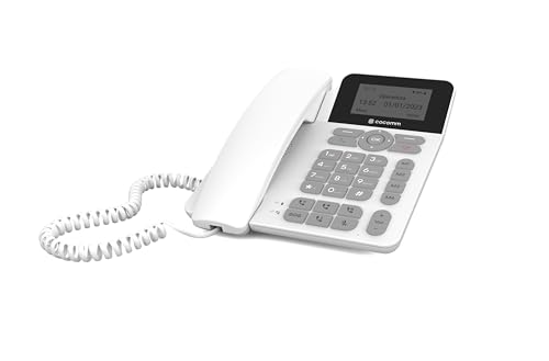 COCOMM F360 Teléfono Fijo con SIM, 4G, Bluetooth5, Volte, Botón SOS, Uso residencial, Uso Profesional, móvil de fácil Funcionamiento, Color Blanco
