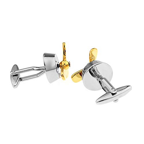 Mancuernillas clásicas para hombre KnBoB en plata y oro miniatura 2