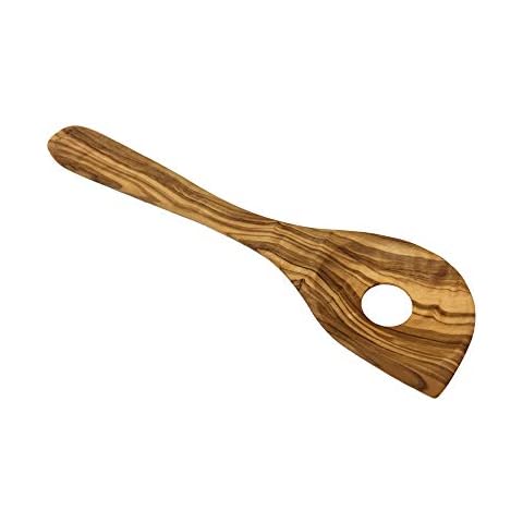 AramediA Olive Wood Risotto Spoon - Handcrafted Pointed Wooden Cooking Utensil, 12.5" Durable & Lightweight, Perfect for Nonstick Cookware, Easy to Clean, Made in Tunisia Cover