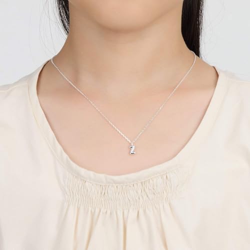 Collar de plata de ley con letra Z para niños Philip Jones colgante inicial plata 925 2