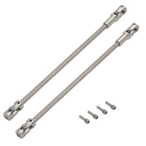 Compatible With SCX10 I II III For TRX-4 For Capra For LCG 1/10 RC �N���[���[�A�b�v�O���[�h�p�[�c�X�e�����X�|�̒����W���C���g�h���C�u�V���t�g �p�[�c RC�J�[(Silver)