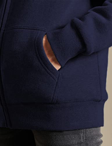 Yeokou Women's Casual Full Zip Up Sherpa Lined Hoodie Sweatshirt Jacket Coat (Medium, Dark Blue) #TOP5