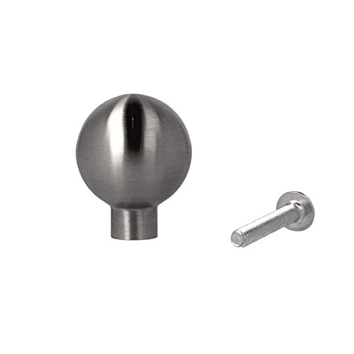 Möbelknopf Möbelgriff Schubladenknopf Knopf massiv Edelstahl ø 25mm matt gebürstet Kugelknopf Schrankknopf Cover