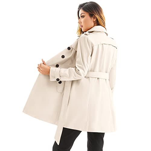 Womens-Waterproof-Trench-Coat-Double-Breasted-Classic-Lapel-Petite-Overcoat-Belted-Slim-Outerwear-Coat 31aBZse+OCL