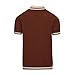 OXKNIT Mens Retro Polo Striped Brown V-Neck Knitted Shirt 1960s Mod Style Vintage Collared T Shirt