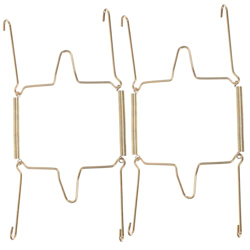 SOLUSTRE 2pcs Invisible Spring Plate Hangers Wall Plate Holders for Decorative Dish Display Easy Installation Shaped Hooks