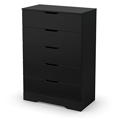 South Shore Holland 5-Drawer Chest-Pure Black, Queen