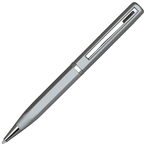 Lanier Elica Ballpoint Pen - Shiny Chrome Ring & Parts with Medium Tip 0.7mm Cross Style Refill (with Accents - White or Black or Pink or Purple)