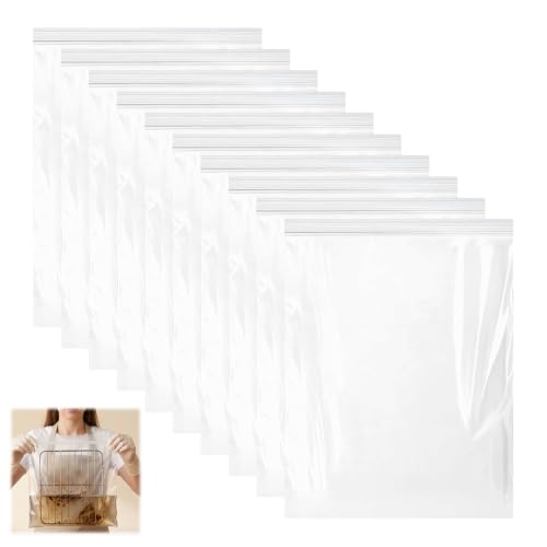 Hounyou 10 Pcs Oven Cleaner Bags for Cleaning Thickened Reusable Cleaner Bags for Racks & Shelf Leak Resistant PE Material (40x60cm)