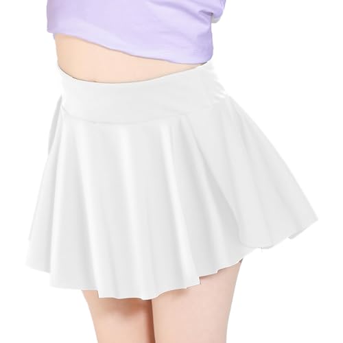 Hvididan Girls Skort Size 10 Athletic Skirts for Tennis Golf Butterfly Flowy Girls Shorts with Pocket Kids Clothes A-White