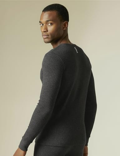 Image of DAMENSCH HeatCode Warmer for Men; Cotton Blend Winter Inner; Fleece Lined Ribbed Thermal Wear for Men Top; Super Soft Body Warmer Full Sleeves Topwear