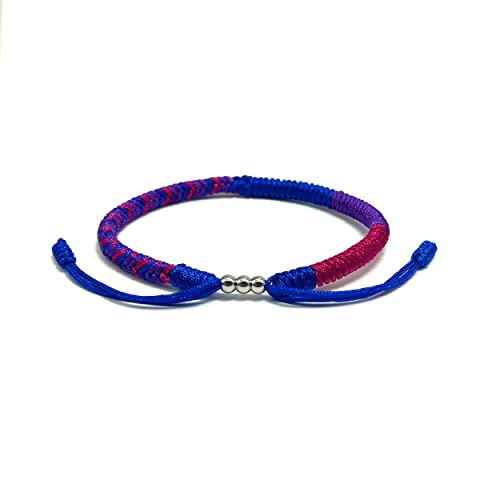 Lamibee Bisexual Pride Proud Love Boho Style Wrist Wrap Bracelet, Amulet And Boho Rope Bracelet Bangles For Women Men Thread, Lucky And Protection String (Bisexual) #TOP3