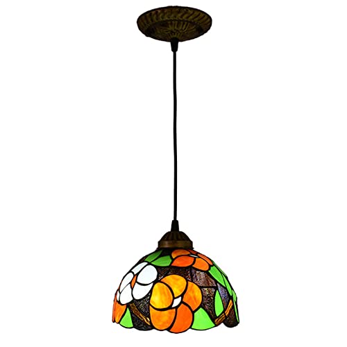 Lustre suspendu vintage en vitrail 8 pouces pour îlot de cuisine prestigieux