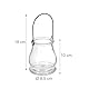 Relaxdays Windlicht, 12er Set, Glas, Silberne & Schwarze Henkel, innen & außen, Teelichthalter, 10 x 8,5 cm, transparent