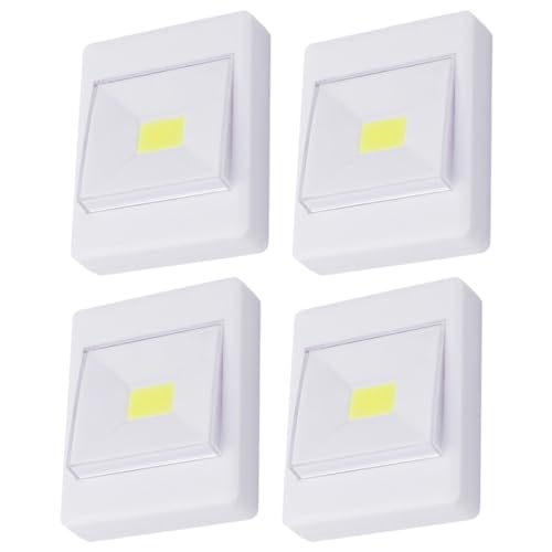 VILLCASE 4pcs Cob Led Wall Light Battery Operated Soft Light for Cabinets Closets Stairs and Pantries Eye Easy Installation Random Batteries Not Included