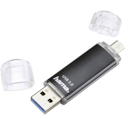 Hama | Pendrive USB A y Micro USB Dual de 32 GB | Memoria USB 3.2 de 40 MB/s para Móviles y PC | Almacenamiento Portátil con OTG | Ideal para Fotos y Documentos | Color Negro