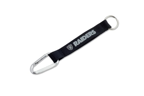 aminco NFL Oakland Raiders Carabiner Lanyard Keychain, team color, 5