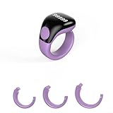 Para anillo Zikr con carga magnética, cuerpo impermeable y contador digital que soporta hasta 99999 cuentas (morado)